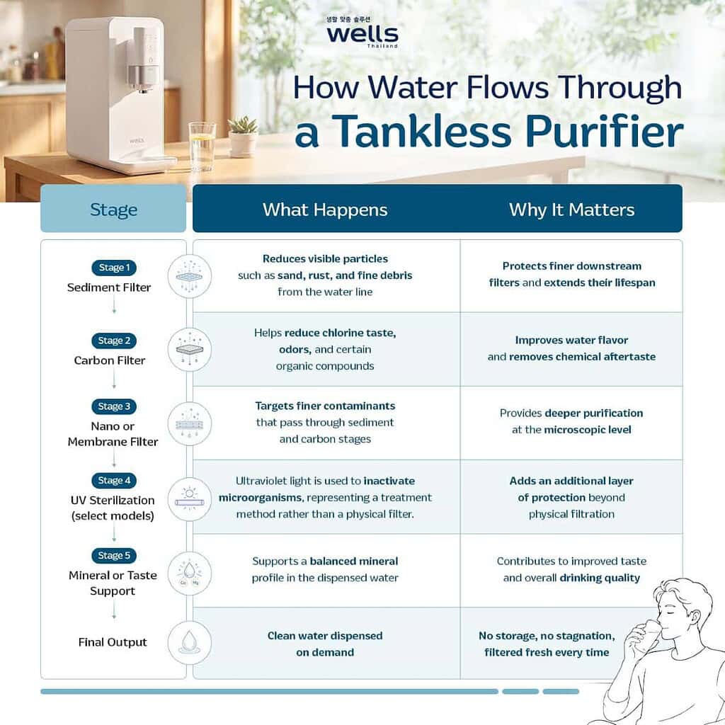 How Water Flows Through a Tankless Purifier